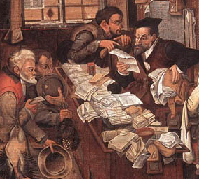 The Village Lawyer by Pieter Breughel the Younger.